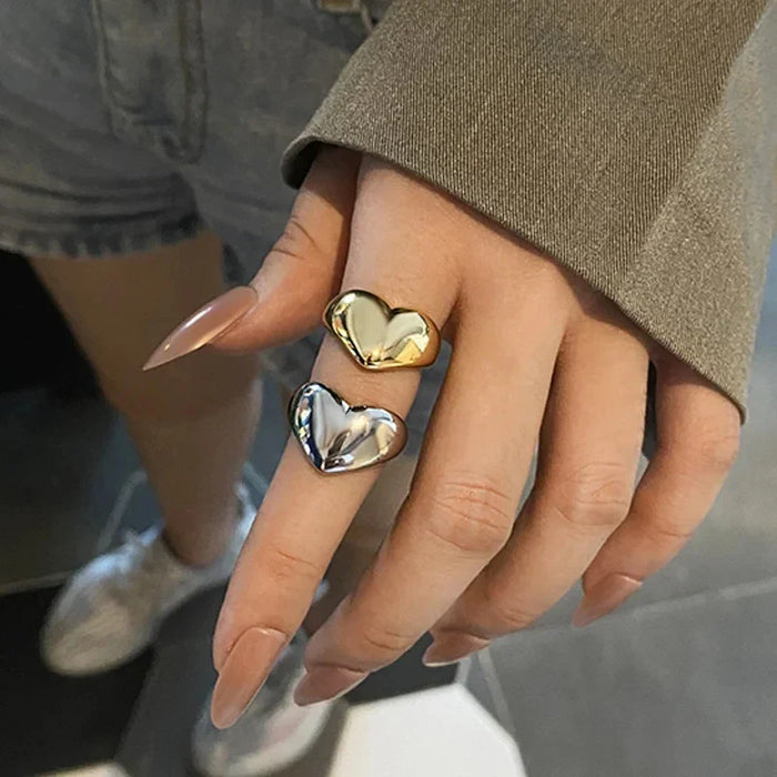 Doppelte Herz-Ringe – Modernes Design für Romantiker