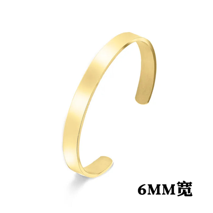 Minimalistisches Edelstahl-Manschettenarmband