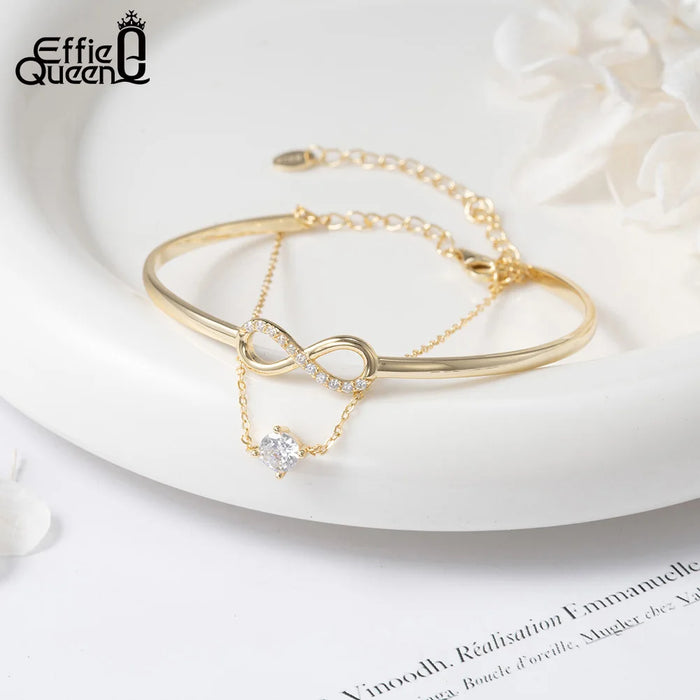 925er Sterling Silber Unendlichkeits-Armband mit Zirkonia und Vergoldung