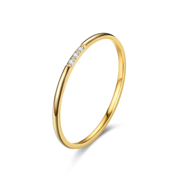Minimalistischer Goldring mit zarten Diamanten