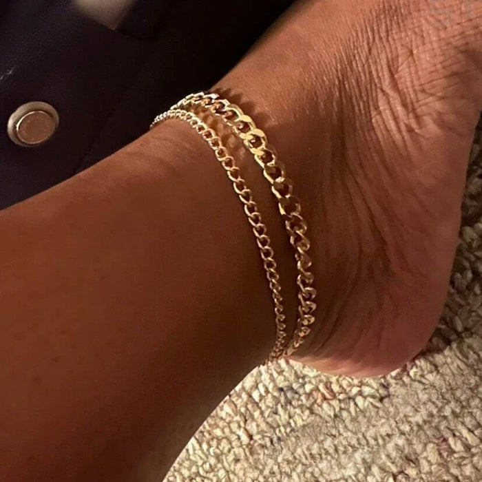 Gold Fußkettchen Set für Frauen – Eleganz für jeden Anlass